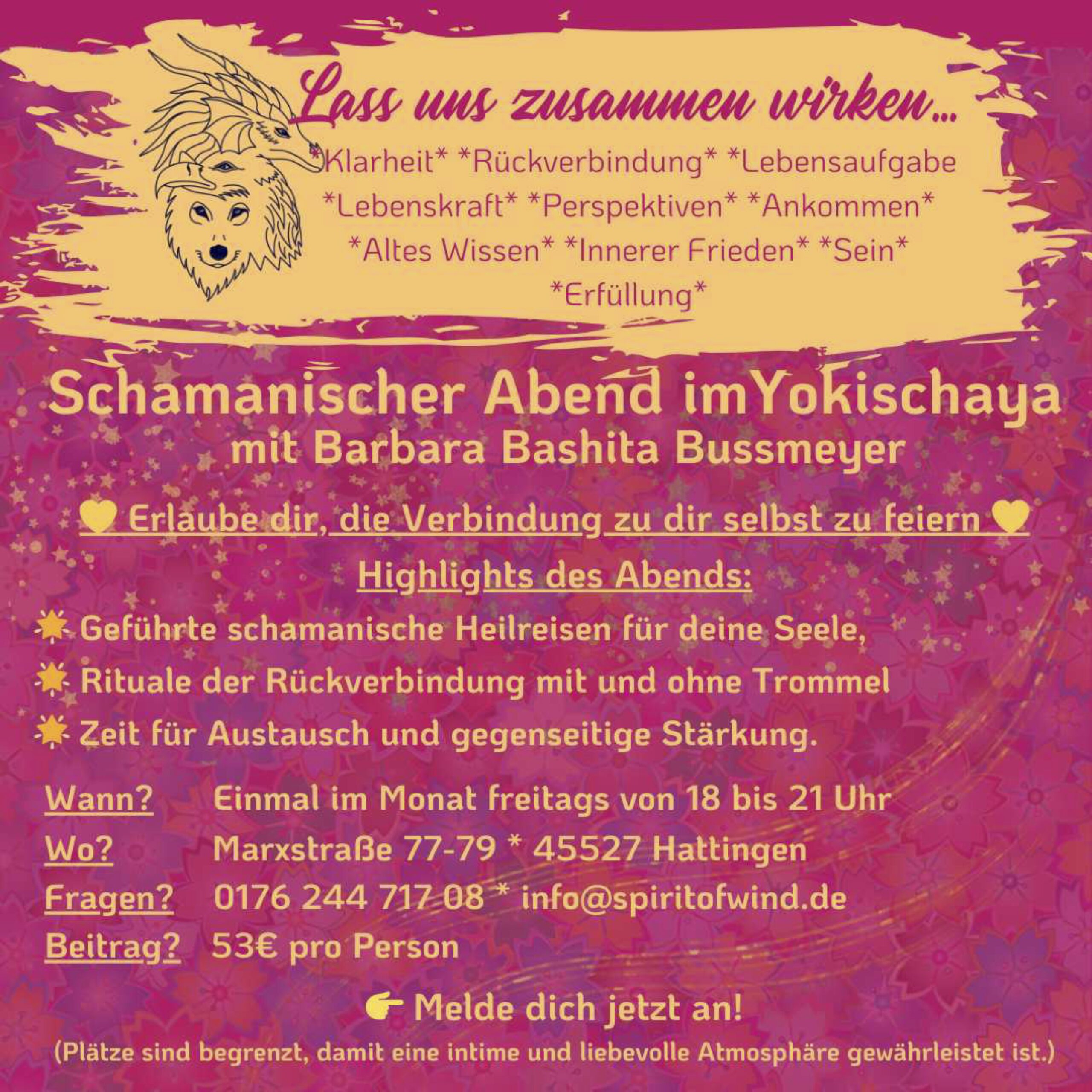 Anmeldung zum Schamanischen Abend im Yokischaya mit Barbara Bashita Bussmeyer